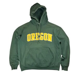 Champion Oregon Ducks Hoodie Mens Large Green Pullover Sweatshirt NCAA L